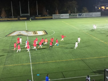 The Chaminade roster sprints onto the field in celebration of their recent NSCHSAA championship victory.
