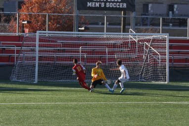 Captain Nick Lavinio ‘16 weaves through the defense and threads a shot right past the goalie to add to the Flyers’ goal totals.