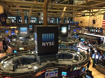 A view of the main trading floor of the New York Stock Exchange from a visitors balcony.