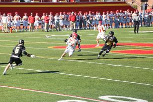 Nick Flippelli ’16 evades St. Anthony’s skilled defense in an effort to recapture the game.
