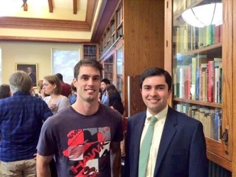 Senior Alex Oruci (r.) poses with his mentor Dr. Rowan Herridge upon being accepted into the Partners for the Future program.