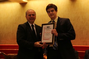 Shawn Connell ’18 is recognized for finishing his sophomore year at the top of his class with the Albert Kozar award.