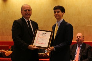 Daniel Garcia ’17 is recognized for finishing his freshman year at the top of his class with the Louis J. Faerber award.