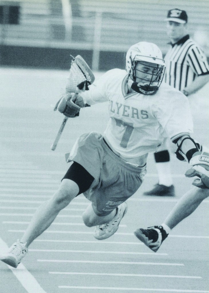 As a senior, Ryan Moran evades a St. Anthony’s defender in the championship game. The Flyers won 15-8 to claim the 1999 title.