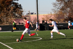 Hofstra Soccer Commit, All American, and Gatorade Player of the Year Matt Vowinkel prepares to shoot in the state championship against Canisius. 